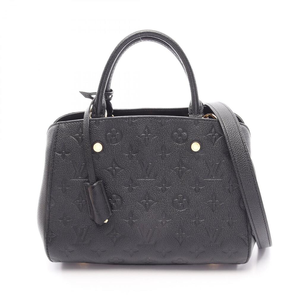 Louis Vuitton Montaigne Monogram Empreinte Noir Black Handbag Leather Black